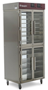 food warmer / cook n hold / floor model - 10 shelf - Thermodyne / 1900-DWDT - DUAL TEMP - 4 glass front doors / ? back - casters - 1ph/208/25a/5250w - U