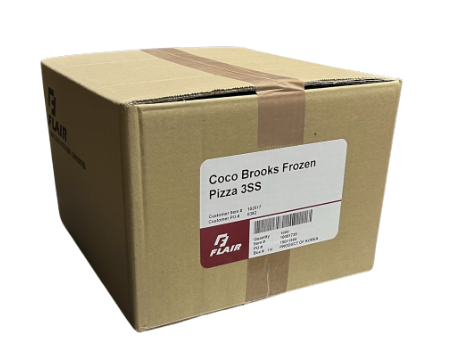 bag - flat - PRINTED - Coco Brooks - 3mil - vac bag - 10 x 11 - FROZEN - PIZZA - case / 1000