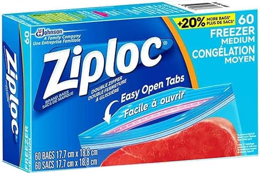 bag - Ziploc - MEDIUM - freezer - clear - box/60