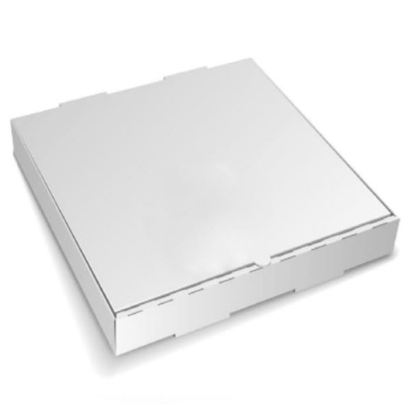 pizza box - 13''/2" - white out / white in - E flute - bundle/100/sw - SPL