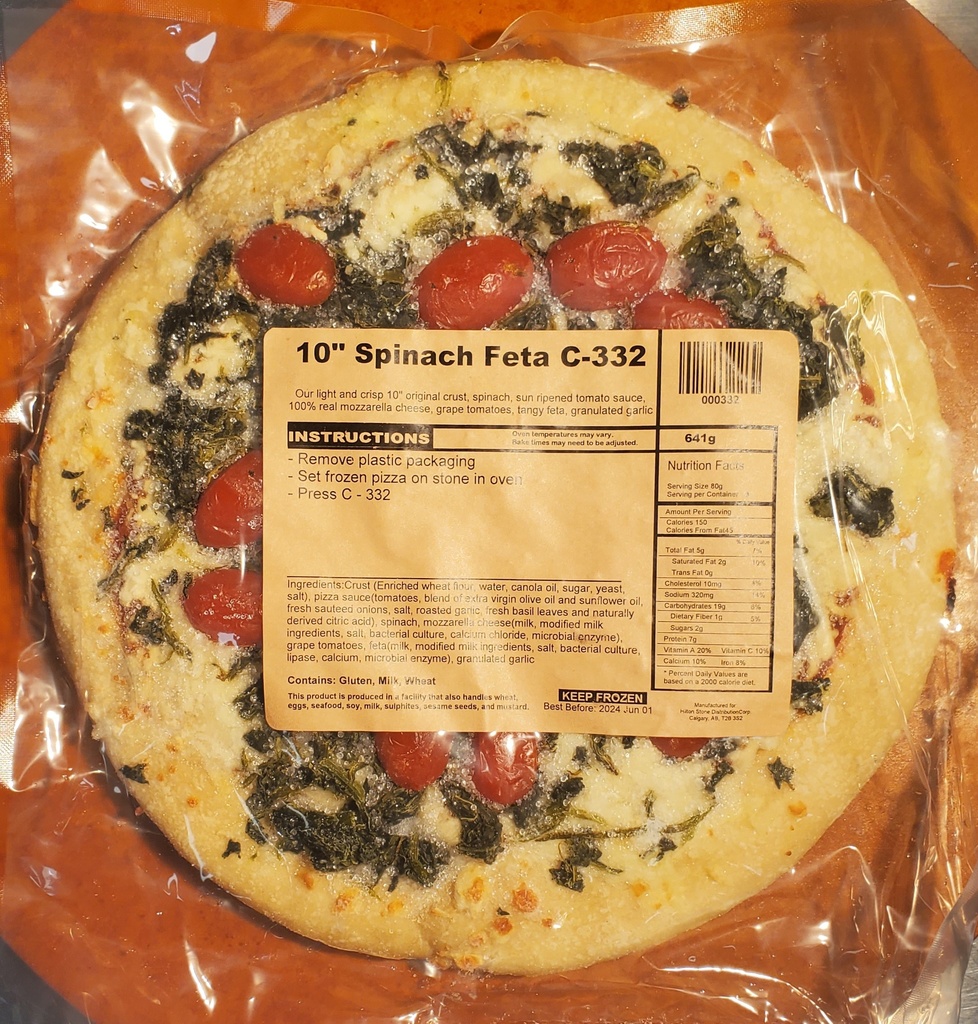 FB - pizza - frozen - 10" - OC - Spinach Feta - ea