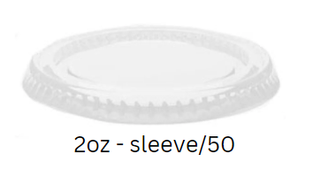 portion cup - PP - flat lid - 2oz / 60ml - sleeve/50 - Karat