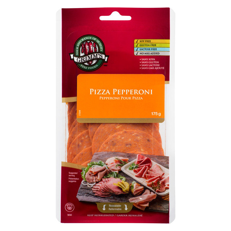 pepperoni - SLICED - 2'' - Grimms -500g bag - case/6